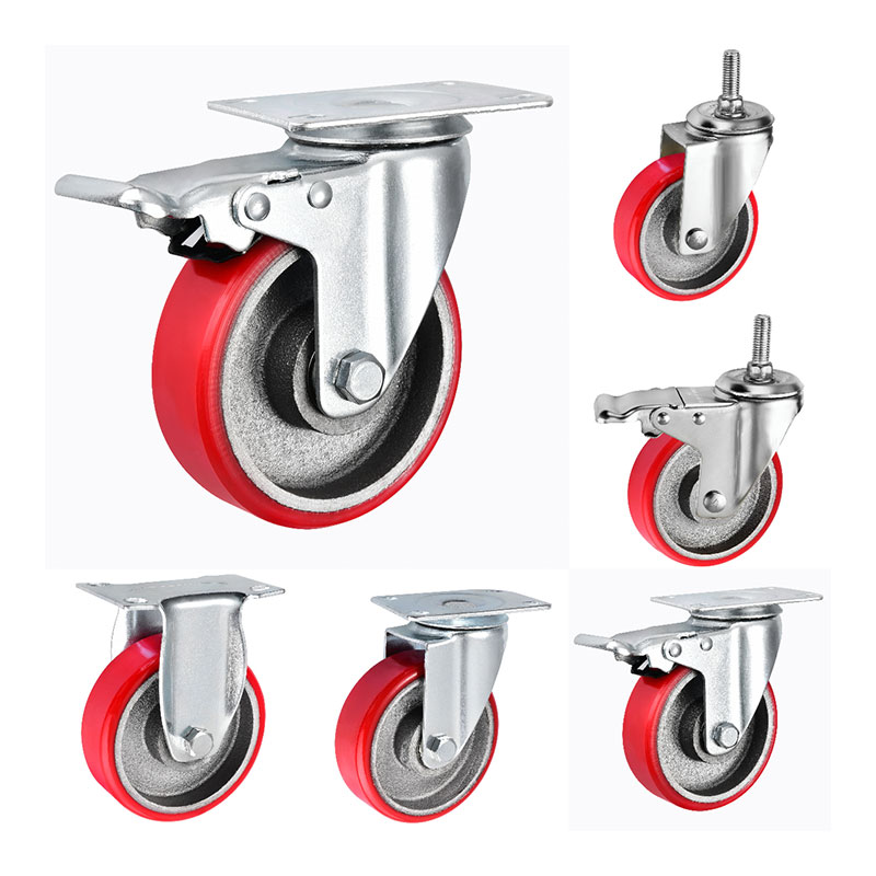 Medium Duty Casters PU på støbejerns kerne