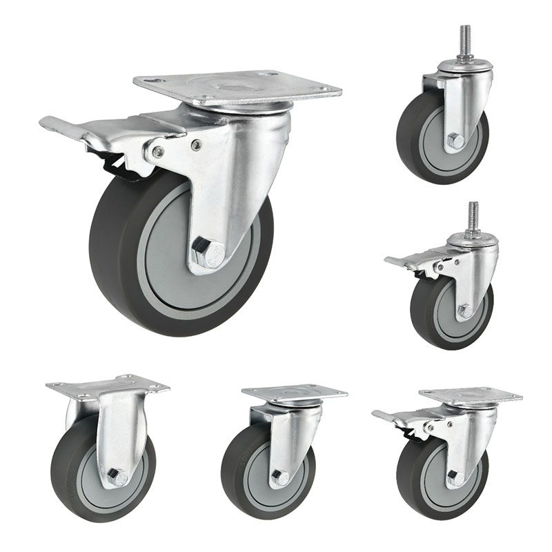 Medium Duty Casters TPR flad slidbane