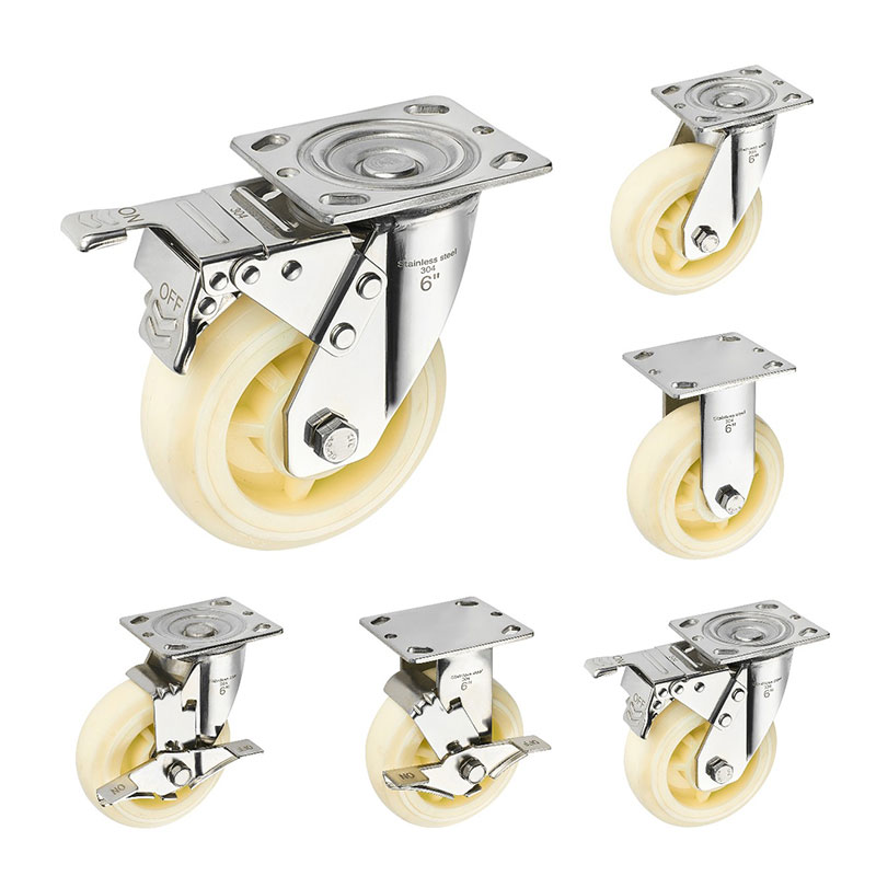 SUS304 Heavy Duty hjul nylonhjul