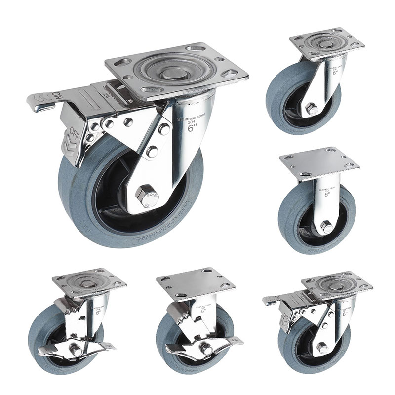 Sus304 Heavy Duty hjul TPR ledende