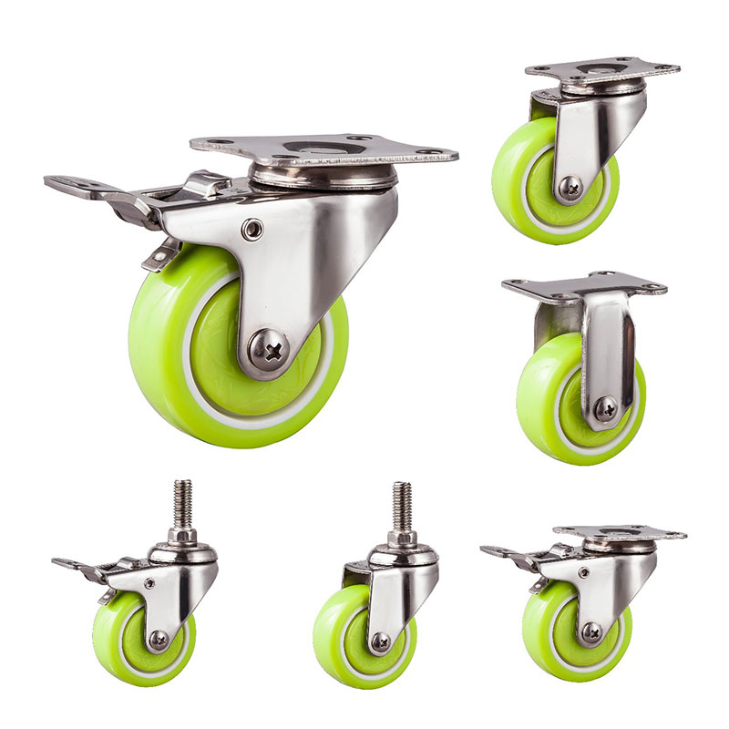 SUS304 Light Duty -hjul med PU -hjul