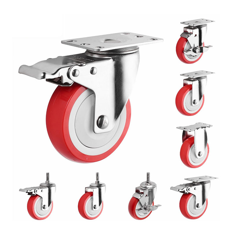 Sus304 Medium Duty Industrial hjul pu