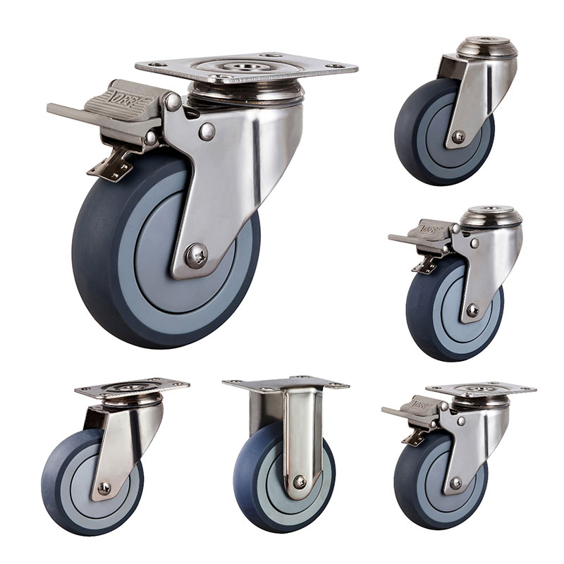SUS304 Medium Duty Medical hjul TPR